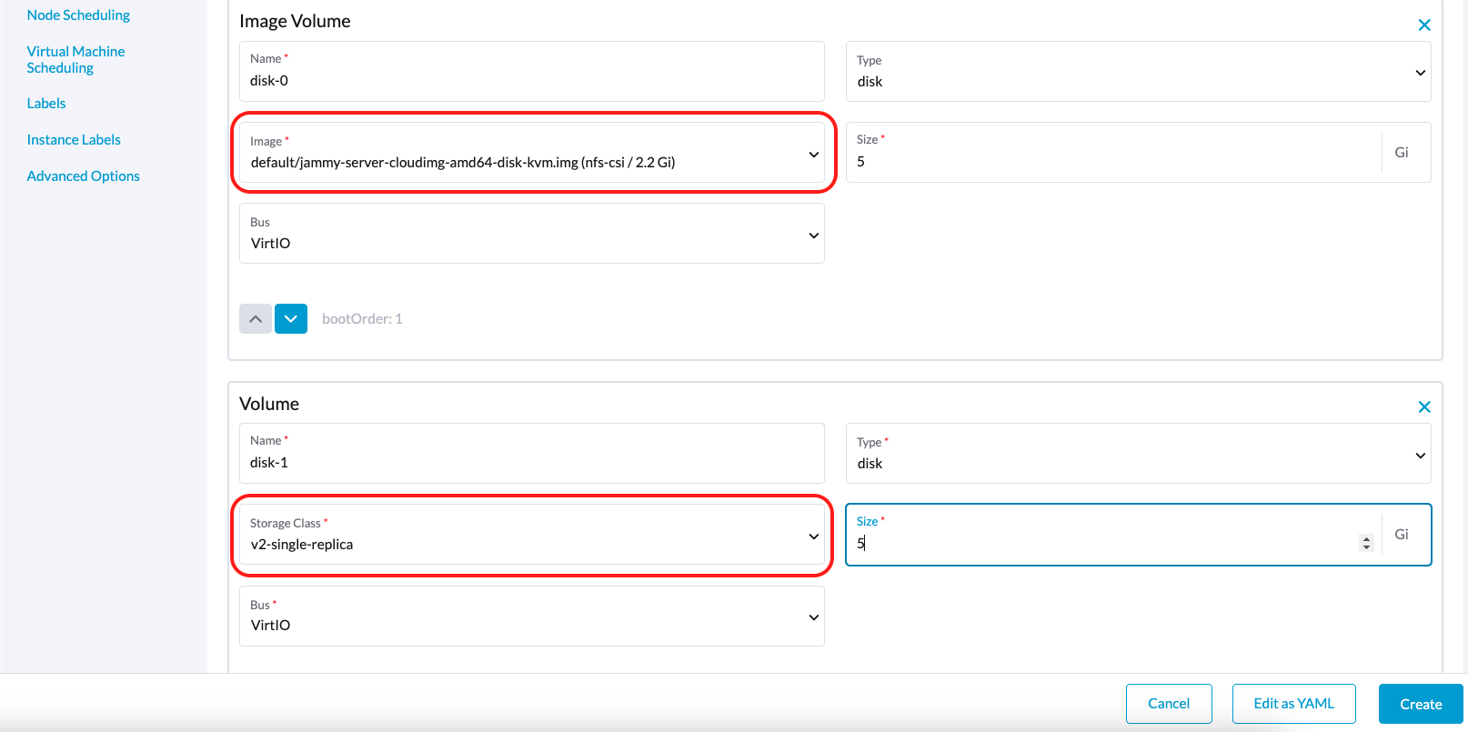 various-volumes-for-vm-creating